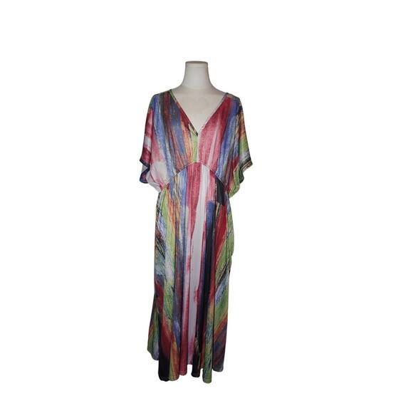 Women's CW Classics Multicolor VNeck Dress - Size 3X - Picture 1 of 9